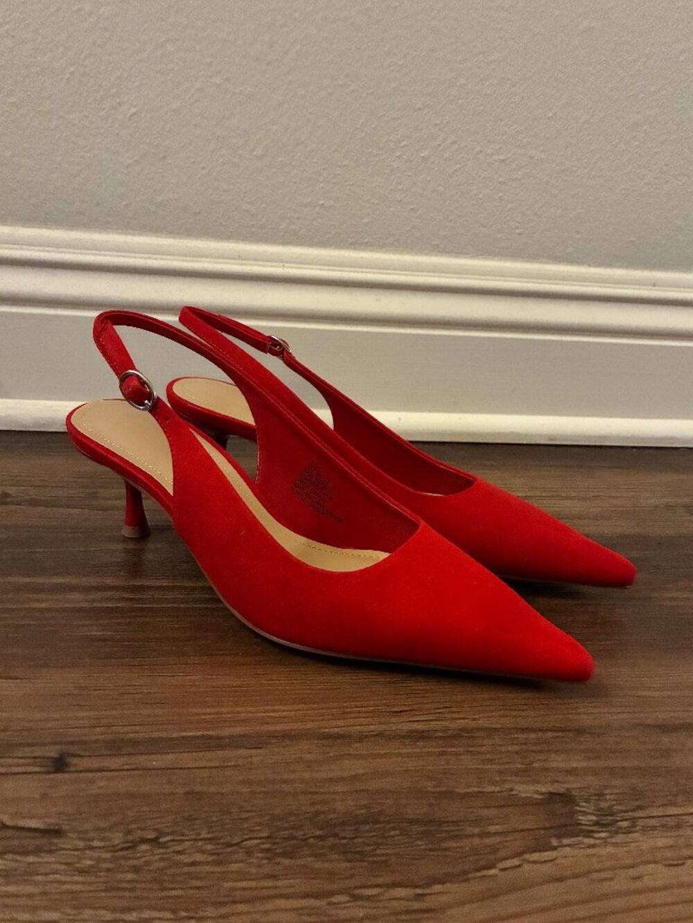 Brand New JustFab Mila Slingback Pump Red Suede - Size US 6